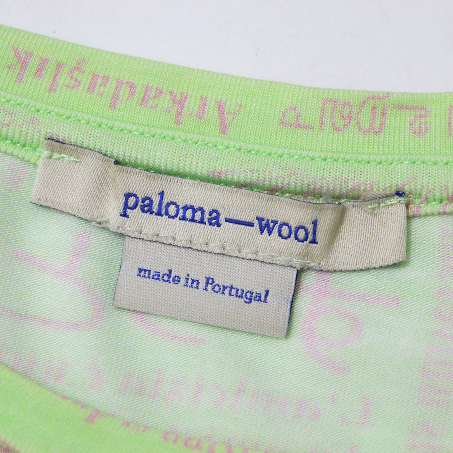 【新品未使用】paloma wool カットソー green OMU-Green delicate, slightly sheer top with PW embroidery