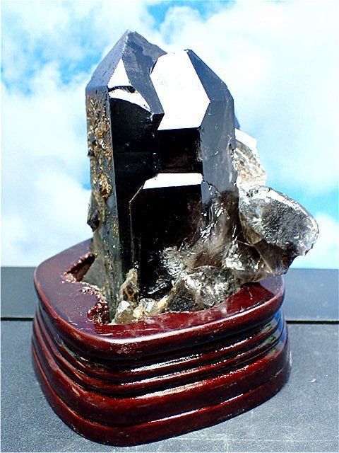 AAA級【魔除け】高透明度天然モリオン黒水晶クラスターB80C6