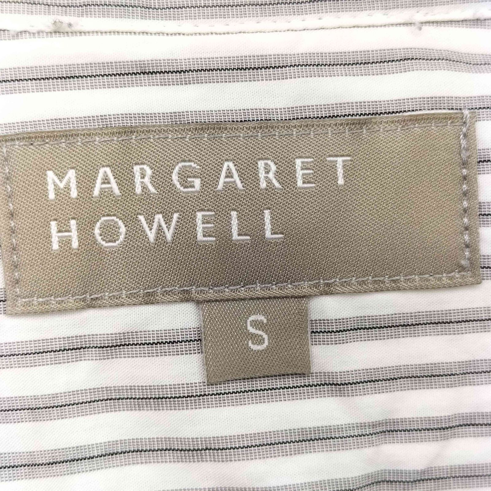 マーガレットハウエル MARGARET HOWELL ストライプ L/S バンドカラー 