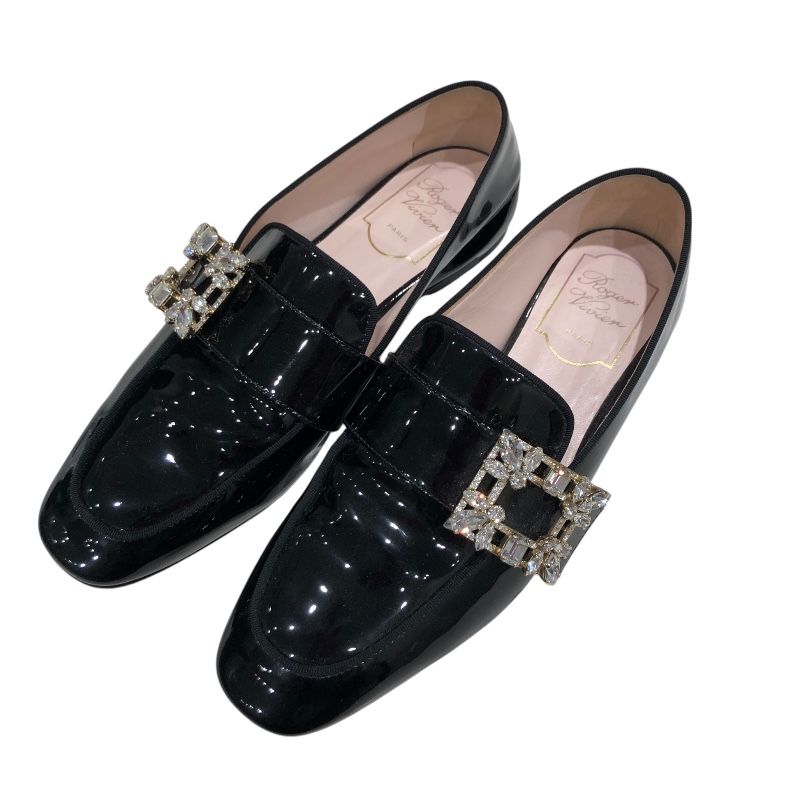 ロジェ ヴィヴィエ ROGER VIVIER ストラスバックルパテンドパンプス ブラック レディース パンプス