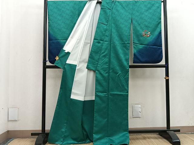平和屋着物□小振袖 二尺袖 総刺繍 花丸文 暈し染め 金彩 正絹