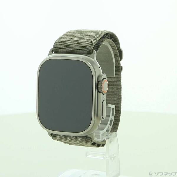 〔 品〕 Apple Watch Ultra 2 GPS Cellular 49mm チタニウムケース オリーブアルパインループ 258