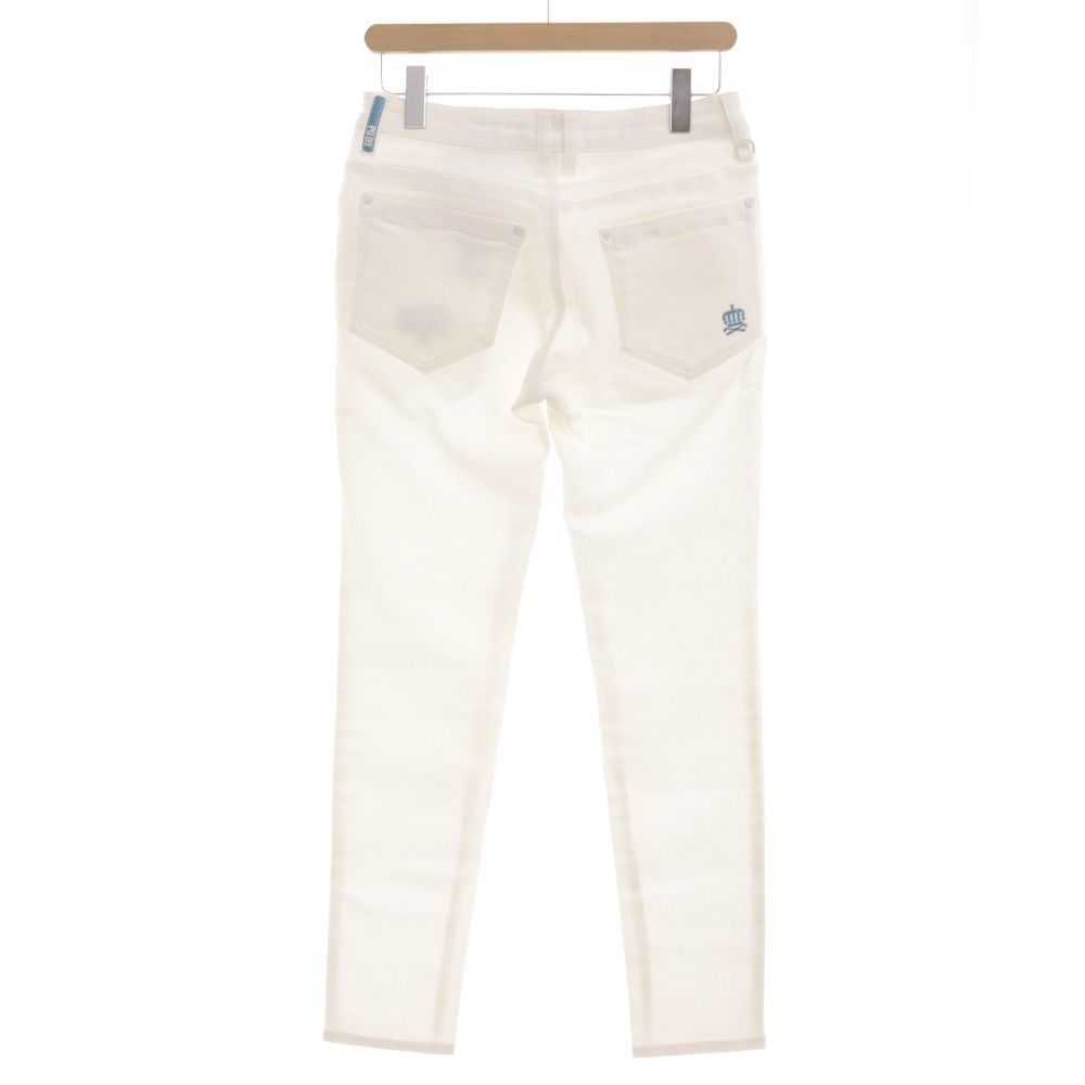 新品【パーリーゲイツ】ストレッチ ロゴ刺繍 ロングパンツ 白 1(w72-78) パーリーゲイツ パンツ ボトムス ゴルフウェア ストレッチ 刺繍