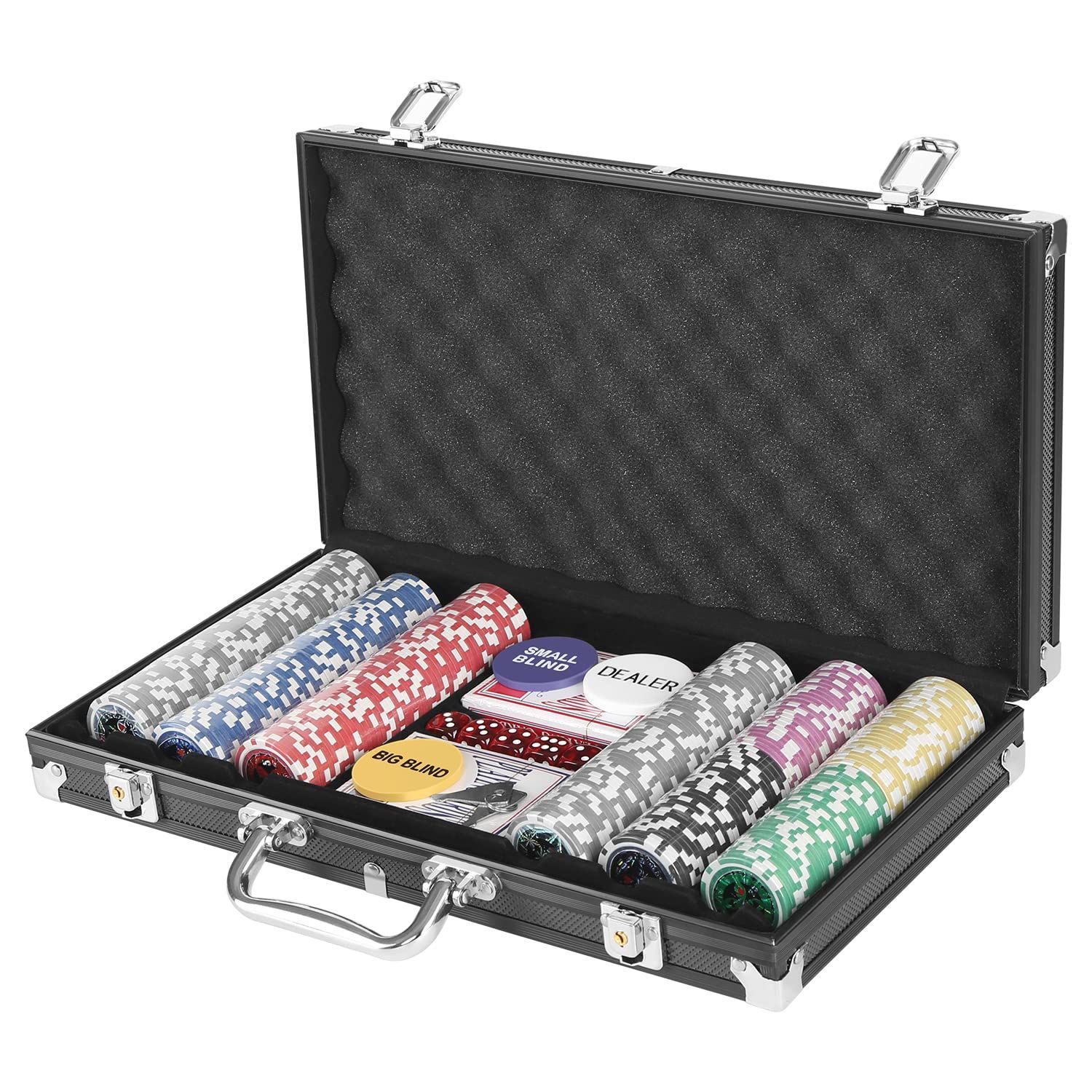 ポーカーセット チップ 300枚 数字入り トランプ2セット 本格 カジノ 