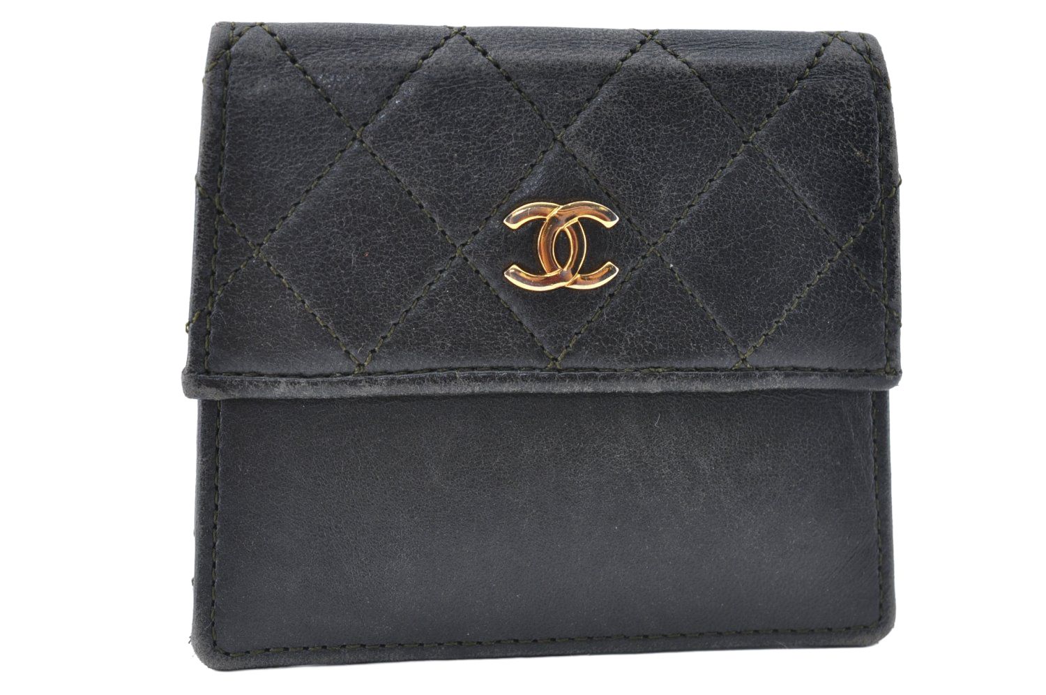 CHANEL シャネル ラムスキン マトラッセ コイン カードケース 財布 ブラック CC ロゴ L2139