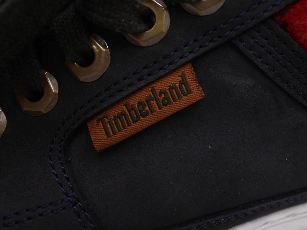 Timberland ティンバーランド 6202B WOOLRICH ウールリッチ レザー ローカット スニーカー size26/黒 ◇■ メンズ