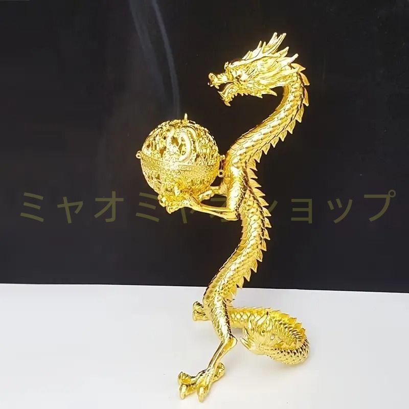 香炉 香炉禅飾り 龍 ドラゴン 竜 金 ゴールド 開運 金運 縁起物 お香 お香立て 線香 蚊取り線香 リラックス インテリア リビング 寝室 玄関 ヨガ リラクゼーション NEXPOTALLINN_EU