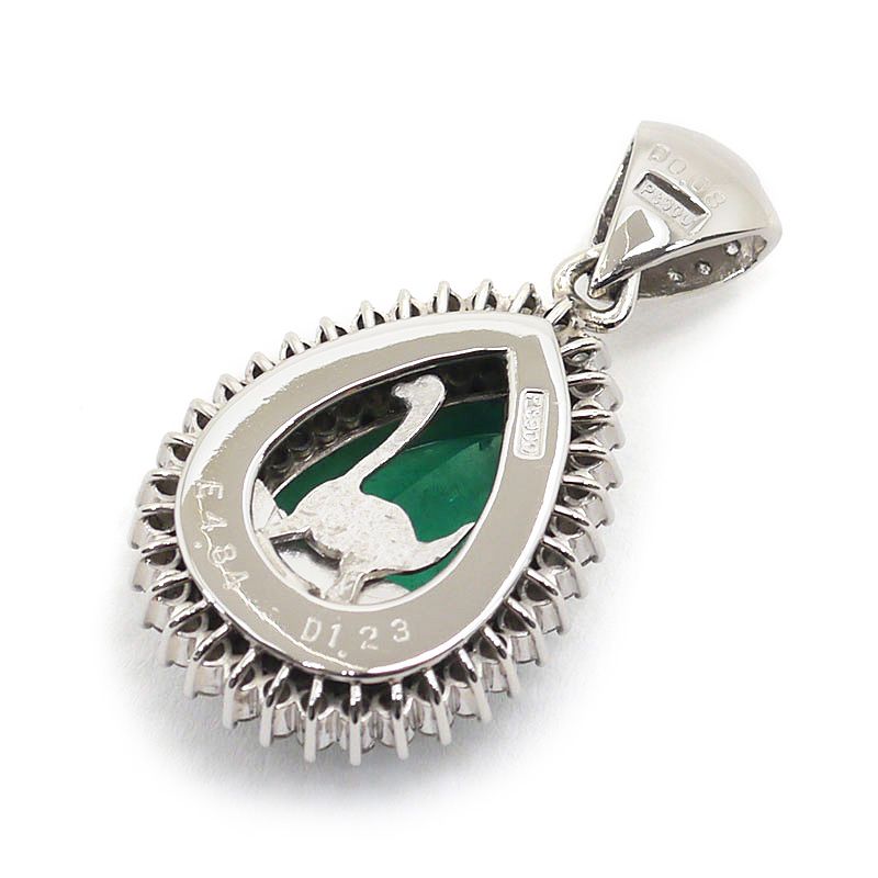 エメラルドダイヤモンドペンダントトップ PT900・E4.84・D1.23ct