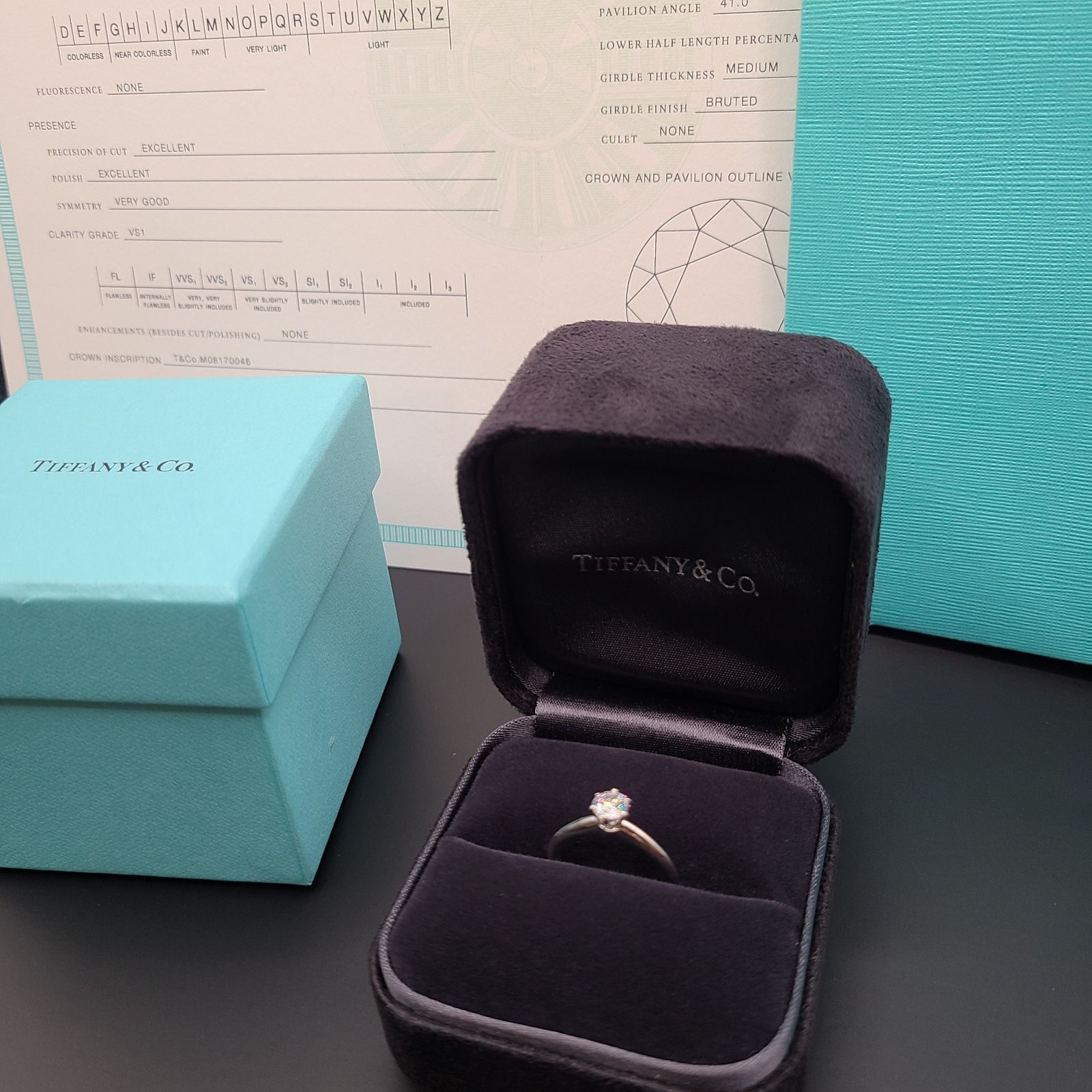 ☆美品☆Tiffany& Co. ティファニー☆ダイヤリング 婚約指輪☆0.40ct 
