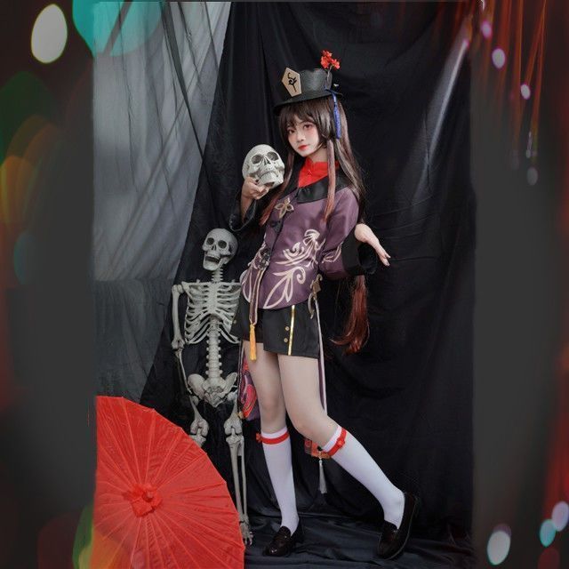 原神コスプレ衣装 胡桃 豪華全セット 帽子＆リボン付き ゲームキャラクター 仮装 撮影会 イベント ハロウィン用 高品質デザイン プレゼントにもおすすめ