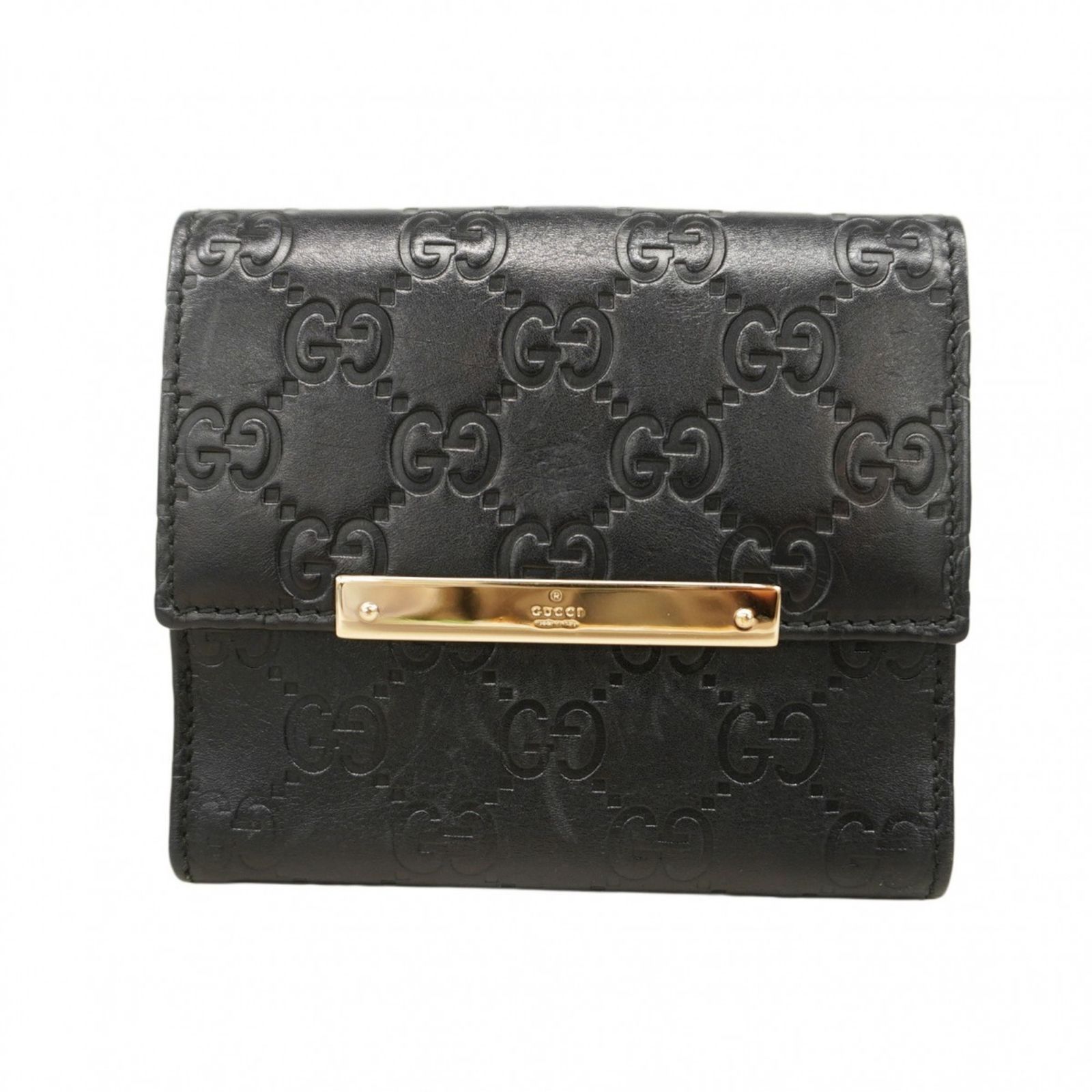 グッチ Gucci グッチ 財布 グッチシマ 112664 レザー ブラック レディース