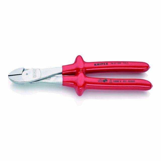 クニペックス KNIPEX 絶縁強力型斜ニッパー250mmディップコーティング7407-250