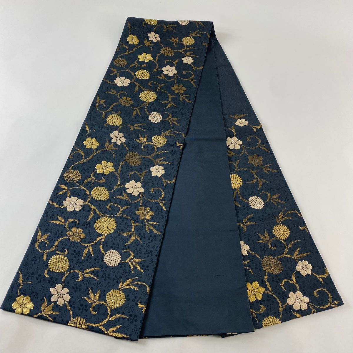 す*ん様 夏帯 袋帯 絽 本金糸 花柄 上品な織出し 着物 正絹 AO-5340 す