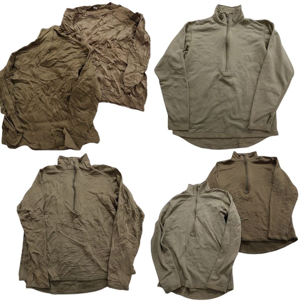 古着卸 まとめ売り 米軍実物 ミリタリーインナー系フリース  6枚セット (メンズ Ｍ /Ｌ ) ハフジップ 無地 プルオーバー 中古 古着 MY6149