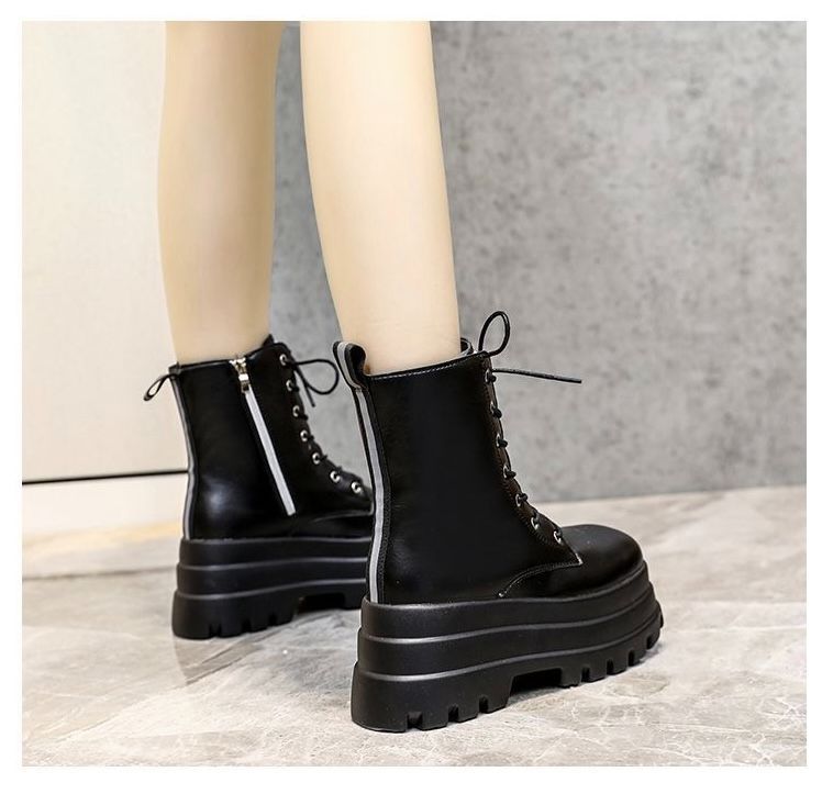 ブラックデザイン厚底メタルブーツ Y2K ロングブーツ　25cm ブラックデザイン厚底メタルブーツ Y2K ロングブーツ