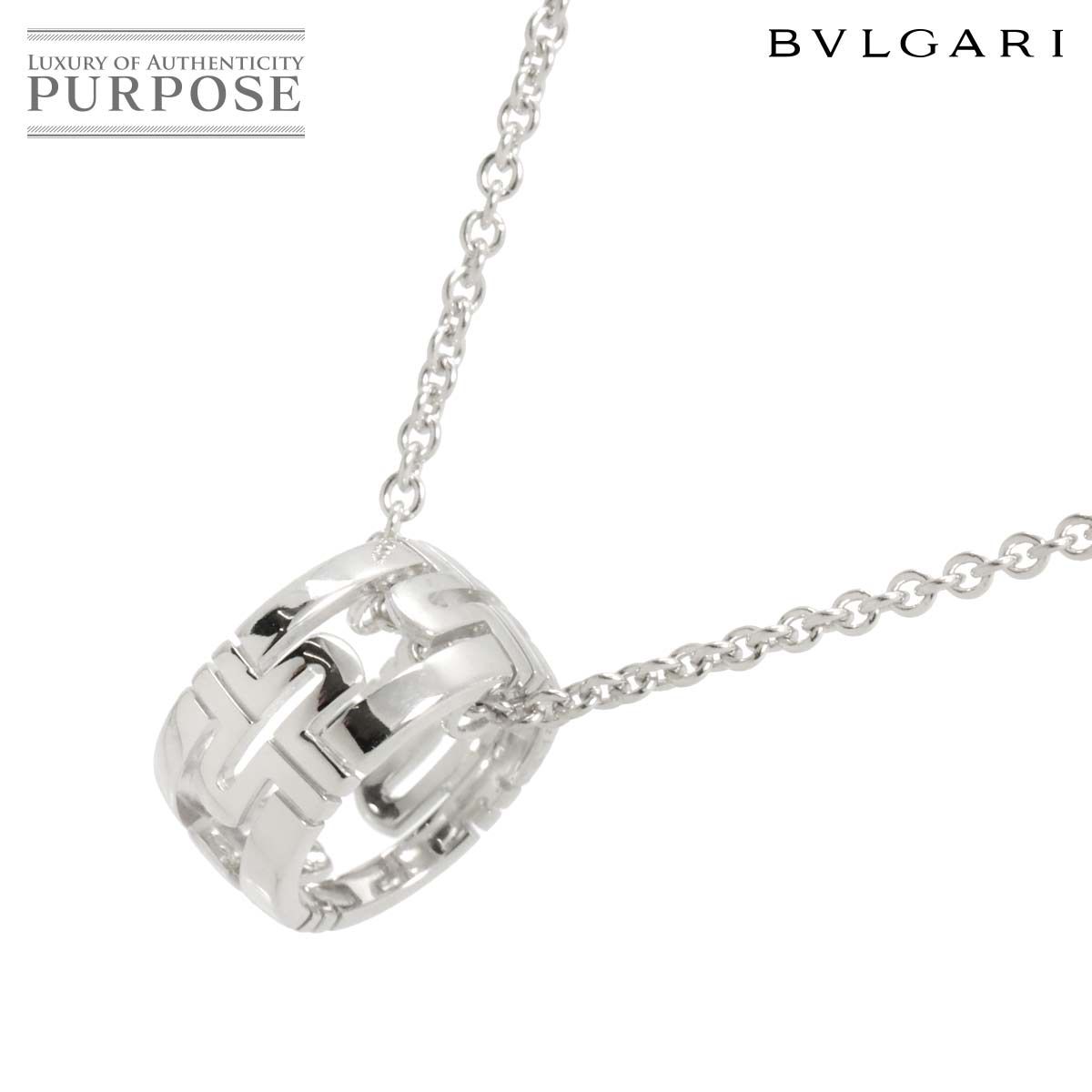 ブルガリ BVLGARI パレンテシ オープンワーク ネックレス 49cm K18 WG  