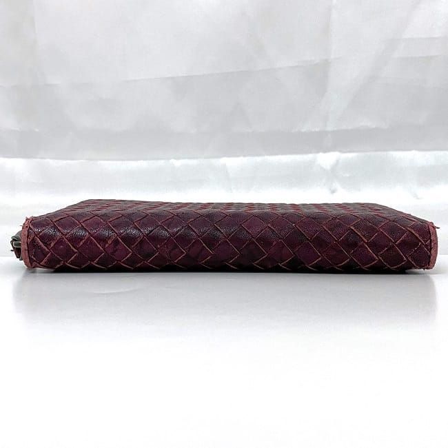 美品✨ ボッテガヴェネタ イントレチャート 長財布 ラウンドファスナー ボルドー ボッテガヴェネタ ラウンドファスナー 長財布 ボルドー イントレ