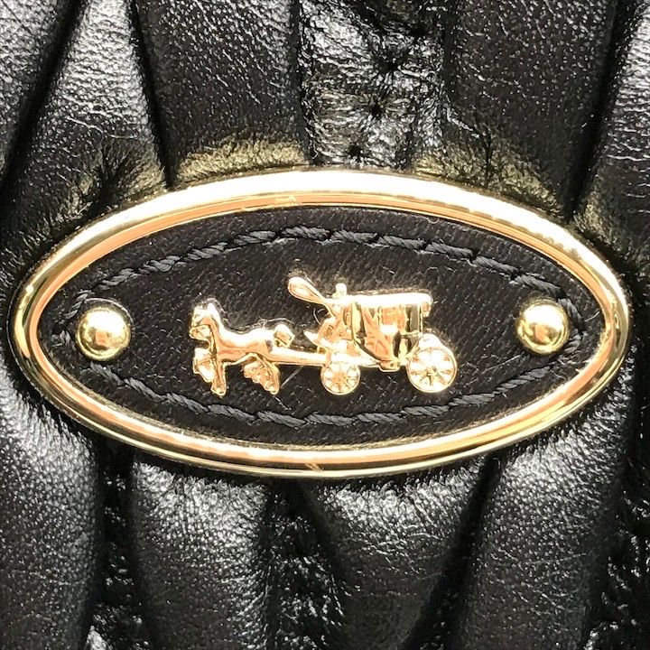 展示品 COACH コーチ ギャザー キルテッド レザ－ ブラック 2WAY ハンド ショルダー バッグ レディース k3456 展示品 COACH コーチ ギャザー キルテッド レザ－ ブラック 2WAY
