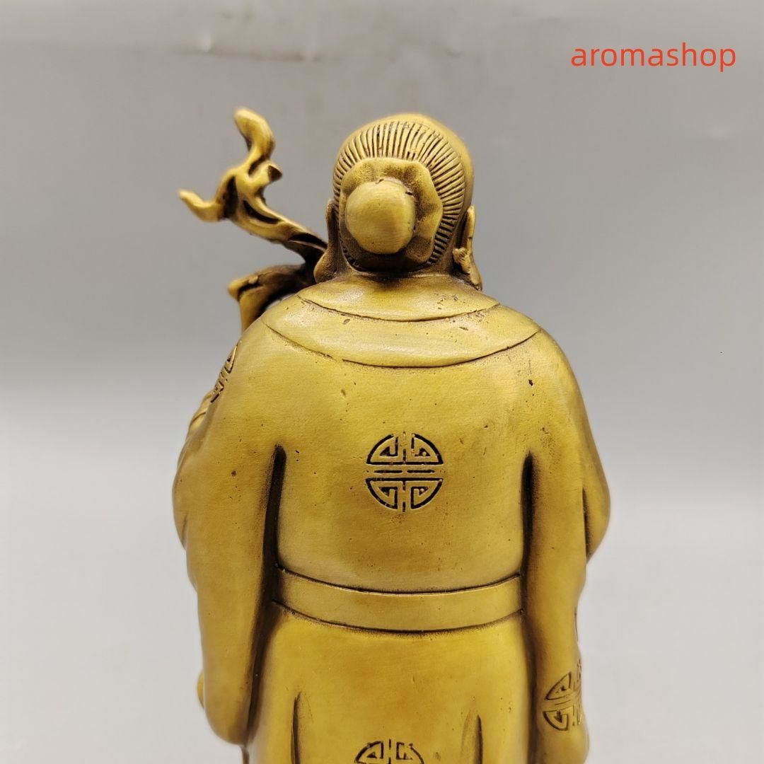 銅像寿星公縁起良い如意を供えて家と住宅引っ越しの贈り物客間玄関事務室飾る置物