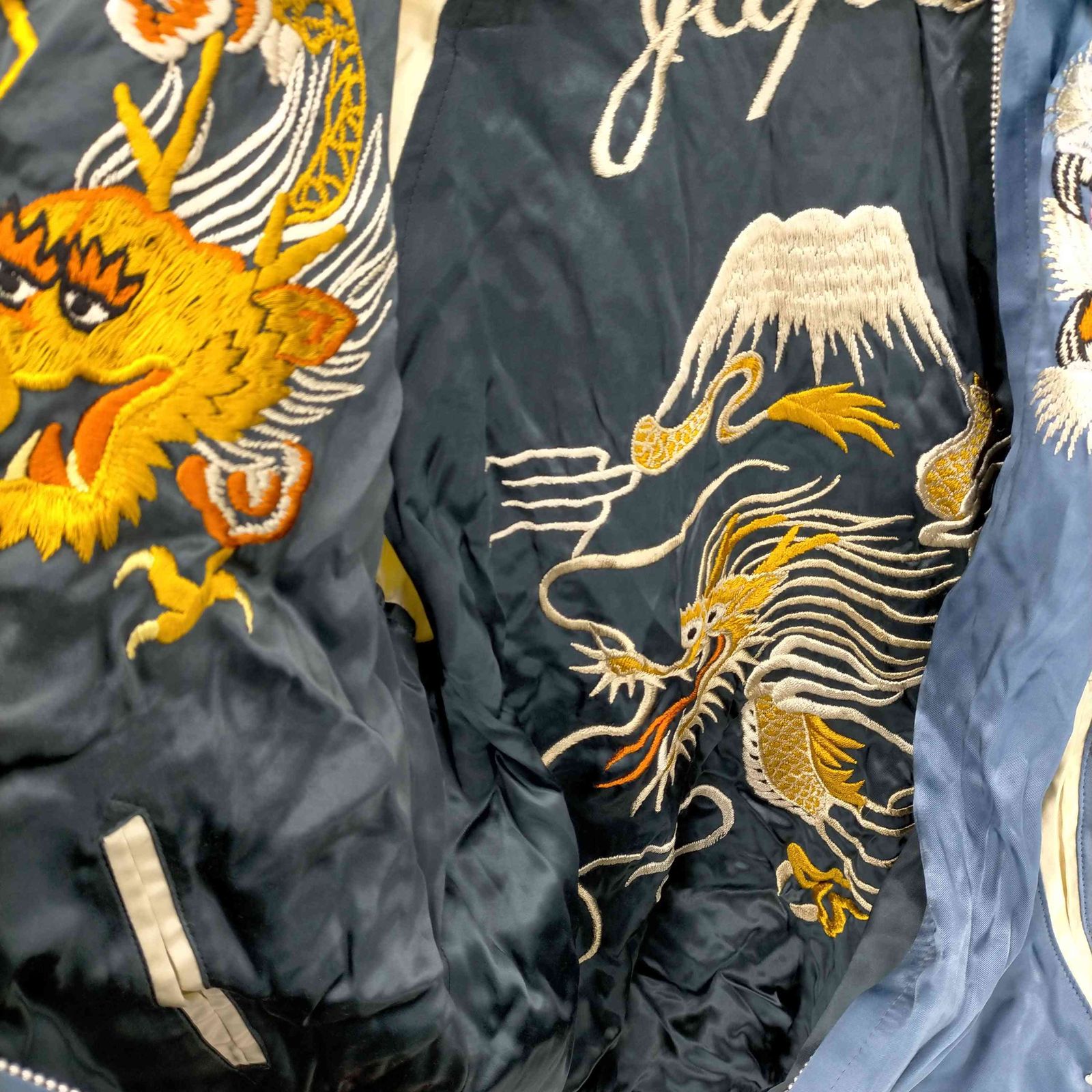 THE FLAT HEADスカジャン 虎　龍　富士山　リバーシブル　M THE FLAT HEADスカジャン 虎 龍 富士山 リバーシブル M