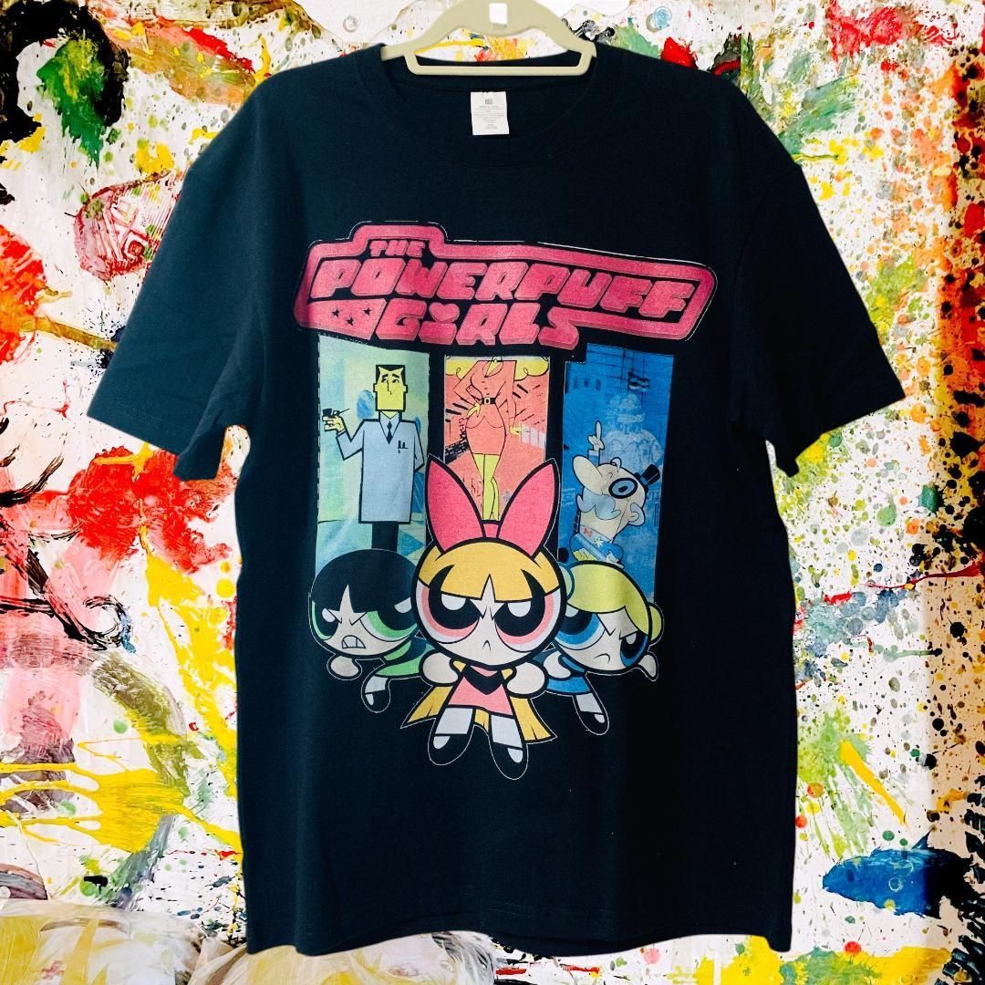 と*お様 パワーパフガールズ Tシャツ　未使用 パワパフガールズ レトロ リプリント Tシャツ 半袖 メンズ 新品