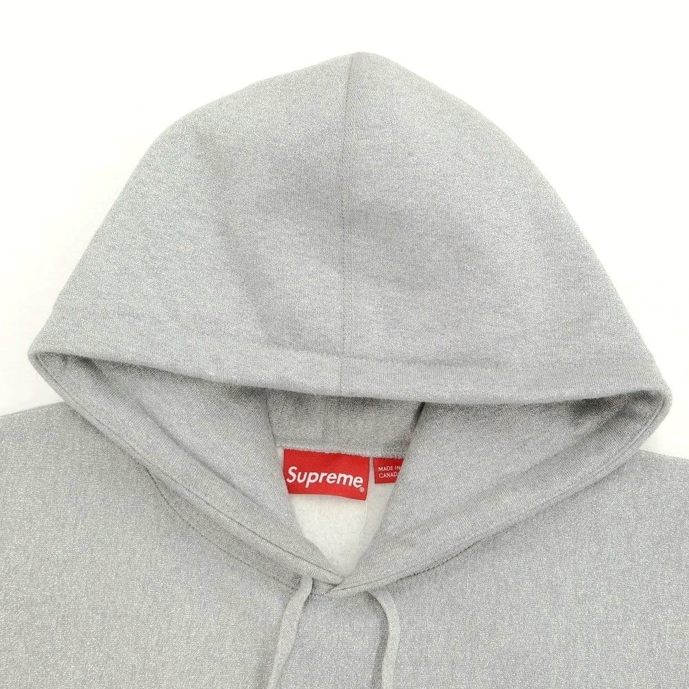 シュプリーム Supreme 2023年春夏 Metallic Arc Hooded Sweatshirt コットンポリエステル プルオーバー パーカー ブラックxシルバー【サイズＬ】【メンズ】アイテムパーカーメンズ