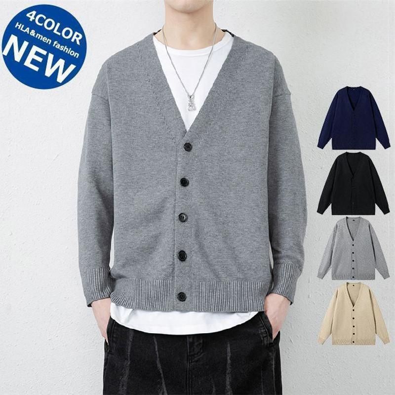 ニットカーディガン メンズ Vネック 無地 カーディガン 薄手 ニット 春服 秋服 はおり カーデ ライトアウター ビジネス 通学