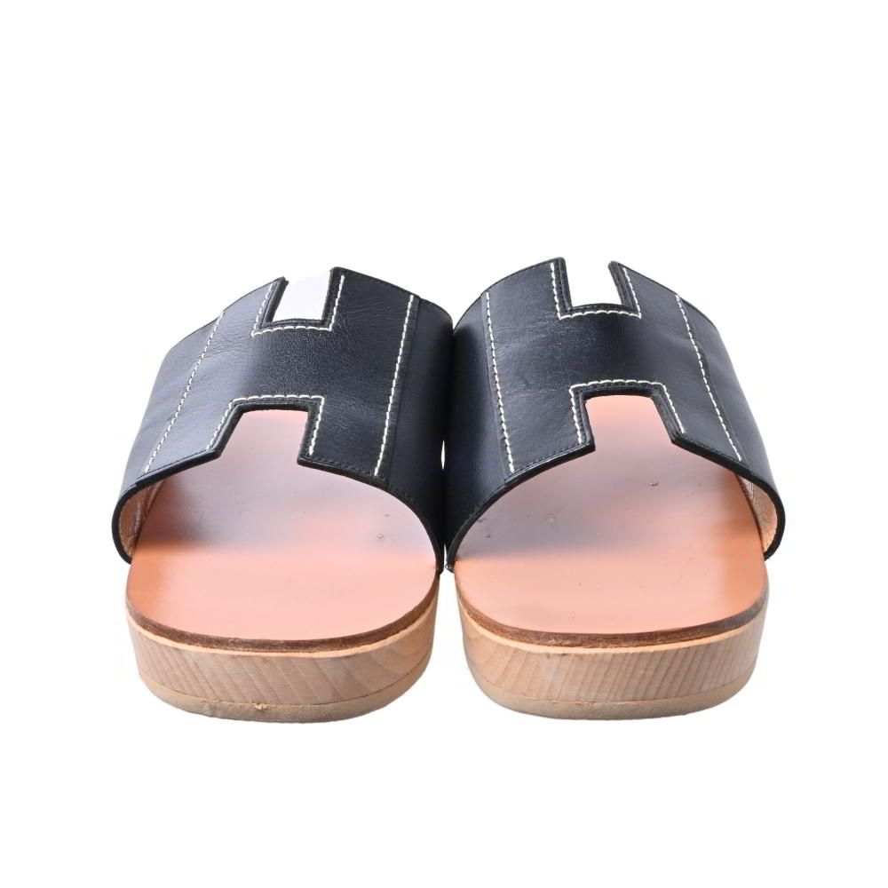 HERMES ウッドソール レザー サンダル - メルカリ