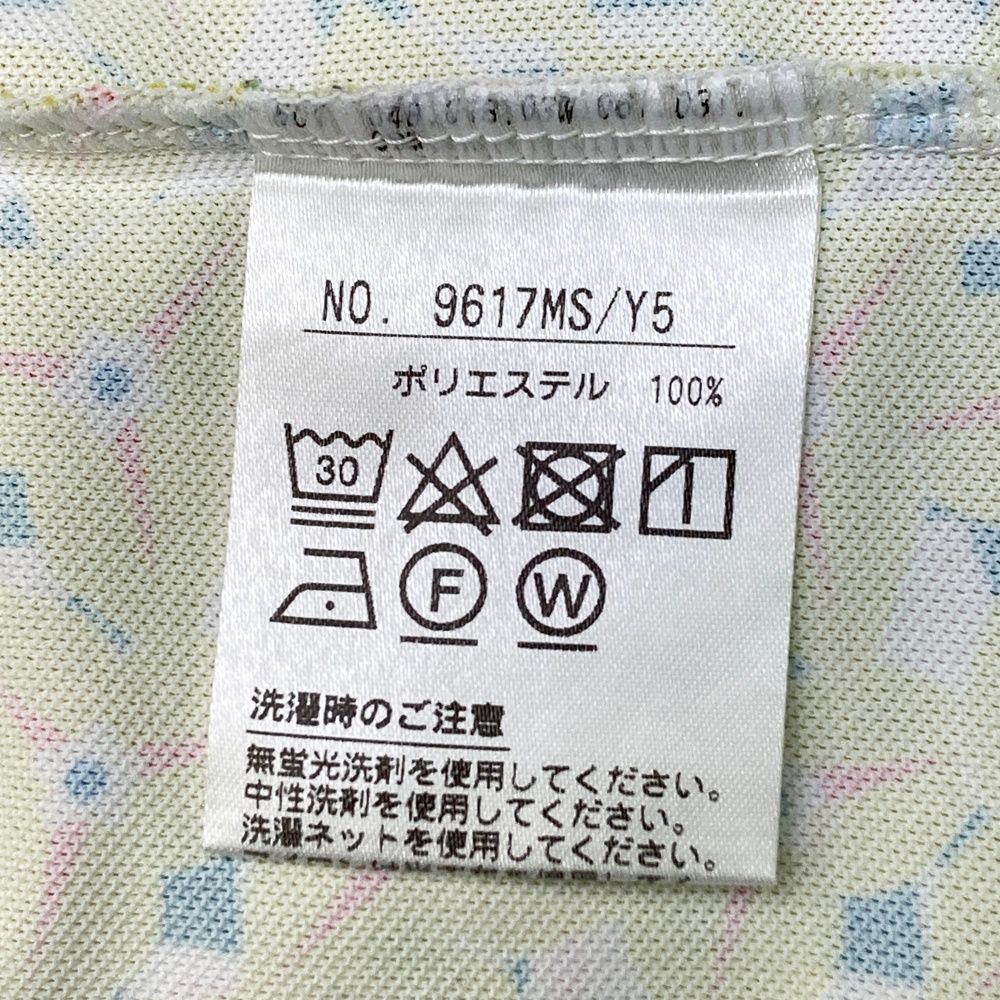 サイズ：L AND PER SE アンパスィ 半袖ポロシャツ 総柄 グリーン系