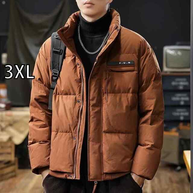 [3XL ]秋冬 コーデ メンズ  服 シンプル ファッション オシャレ 大人 かっこいい 大きいサイズ ストリート 紳士服  アメリカン レトロ 防水 ダウン ジャケット カジュアル スタンドカラー 暖か