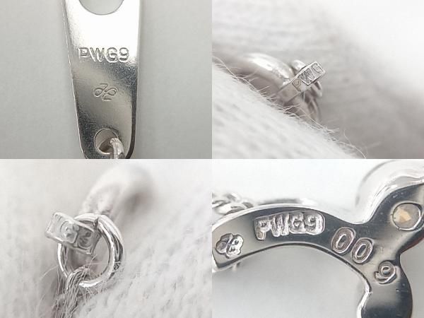 ジュエリーマキ ダイヤモンドPWG9 K9 クロスピアス K9】 40cm ダイヤ 0.09ct ネックレス ジュエリーマキ