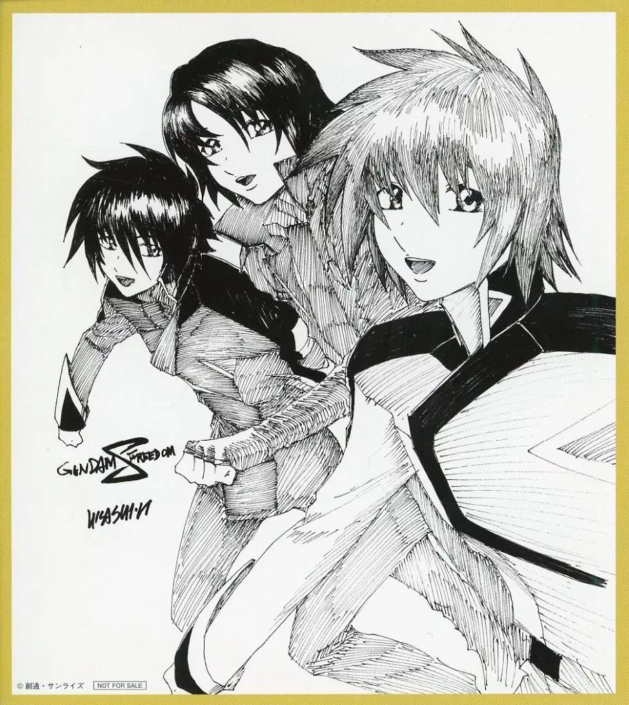 キラ・ヤマト＆アスラン・ザラ 平井久司描き下ろしイラスト複製色紙