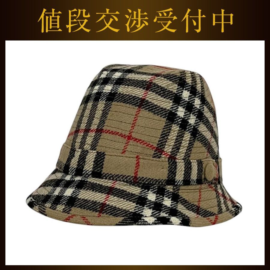 バーバリー ハット ベージュ 帽子 クリーニング済み ウール