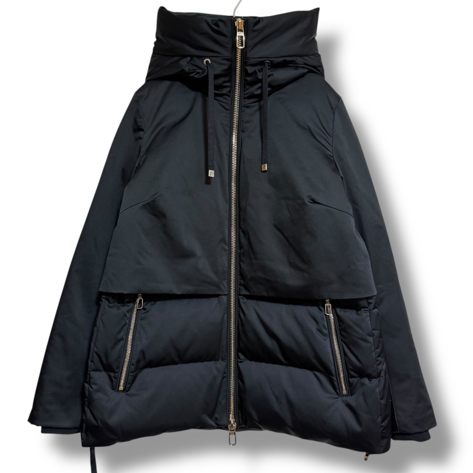 極美品 DUNO JULIA ジュリア ダウンコート ロゴプレート付き フード 