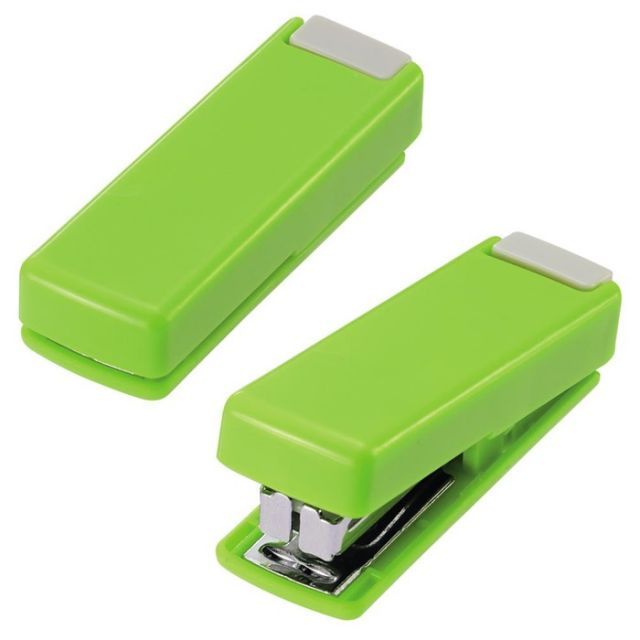 まとめ リヒトラブ コンパクトホッチキス 黄緑 M-20-6 ×20セット