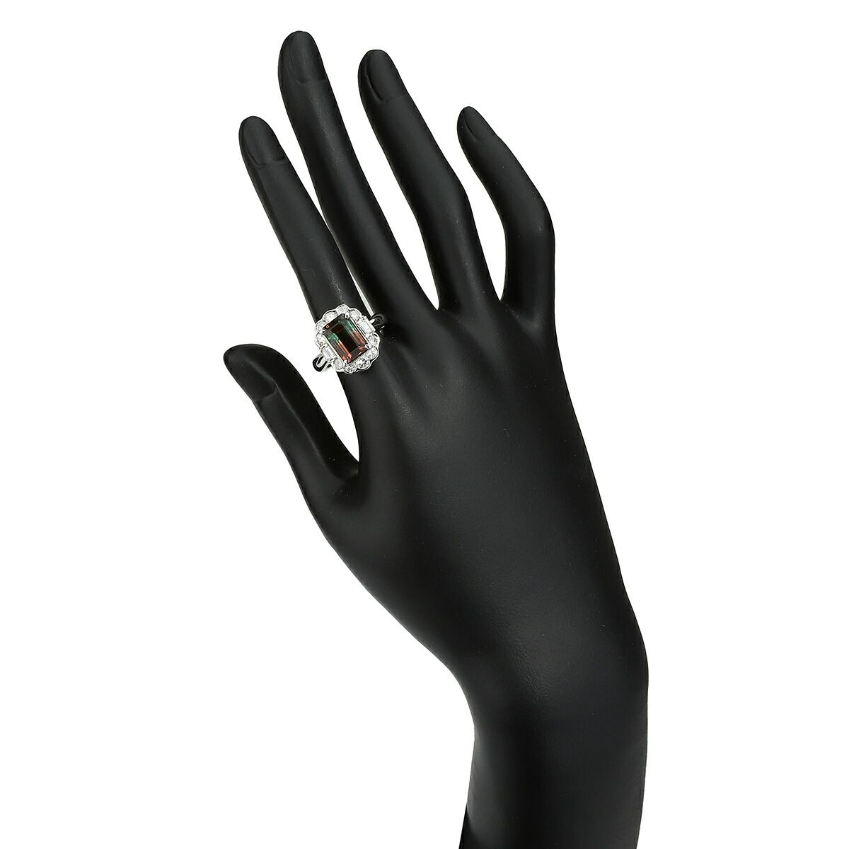 リング 指輪 バイカラートルマリン 2.76ct ダイヤモンド 1.04ct Pt900  