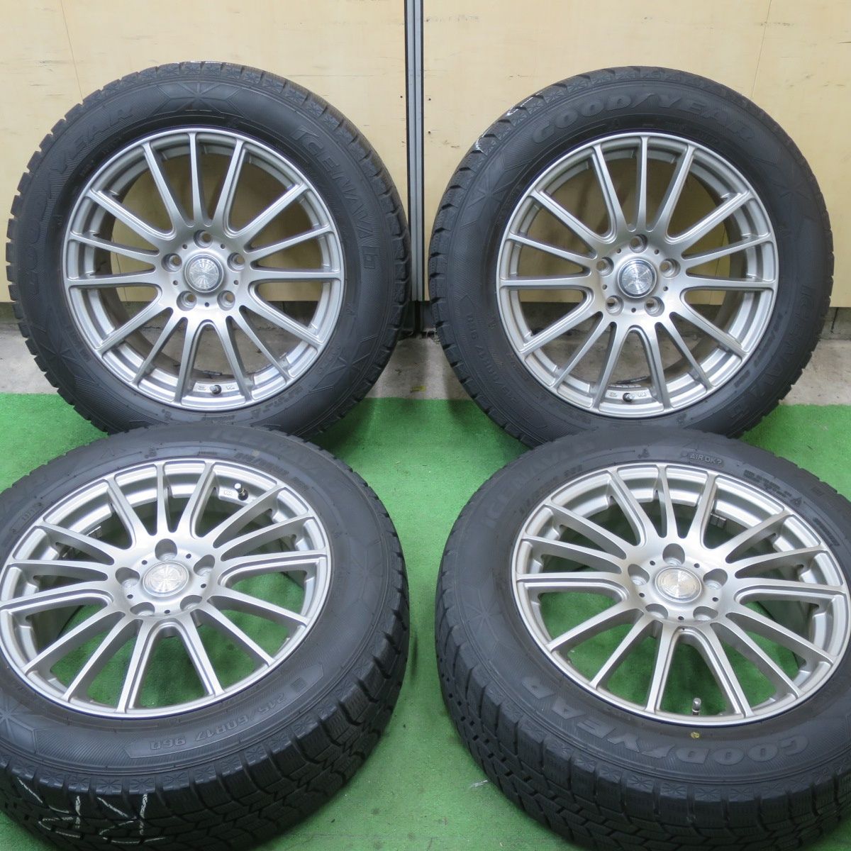 バリ溝 キレイ 8.5分 スタッドレス 215|60R17 グッドイヤー アイスナビ6 ravrion Selzer ラブリオン 17インチ PCD114.3|5H 5052003TTス