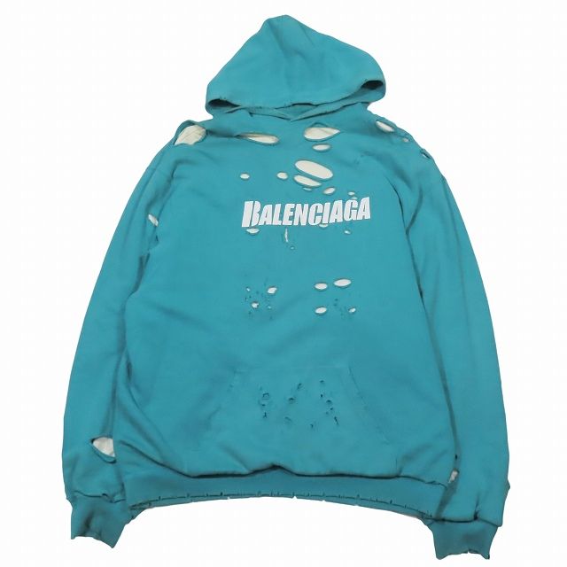 Balenciaga ターコイズ ダメージ加工 デストロイパーカー