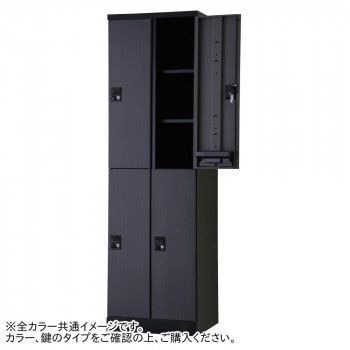 豊國工業 オール扉タイプ可動棚式4人用2列2段 W525(内筒交換錠) RLK-TTKN4252-BBT