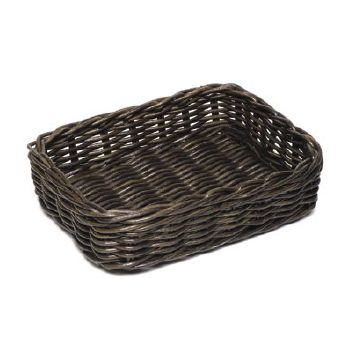 【新品】籐バスケット 16-038 角長 茶