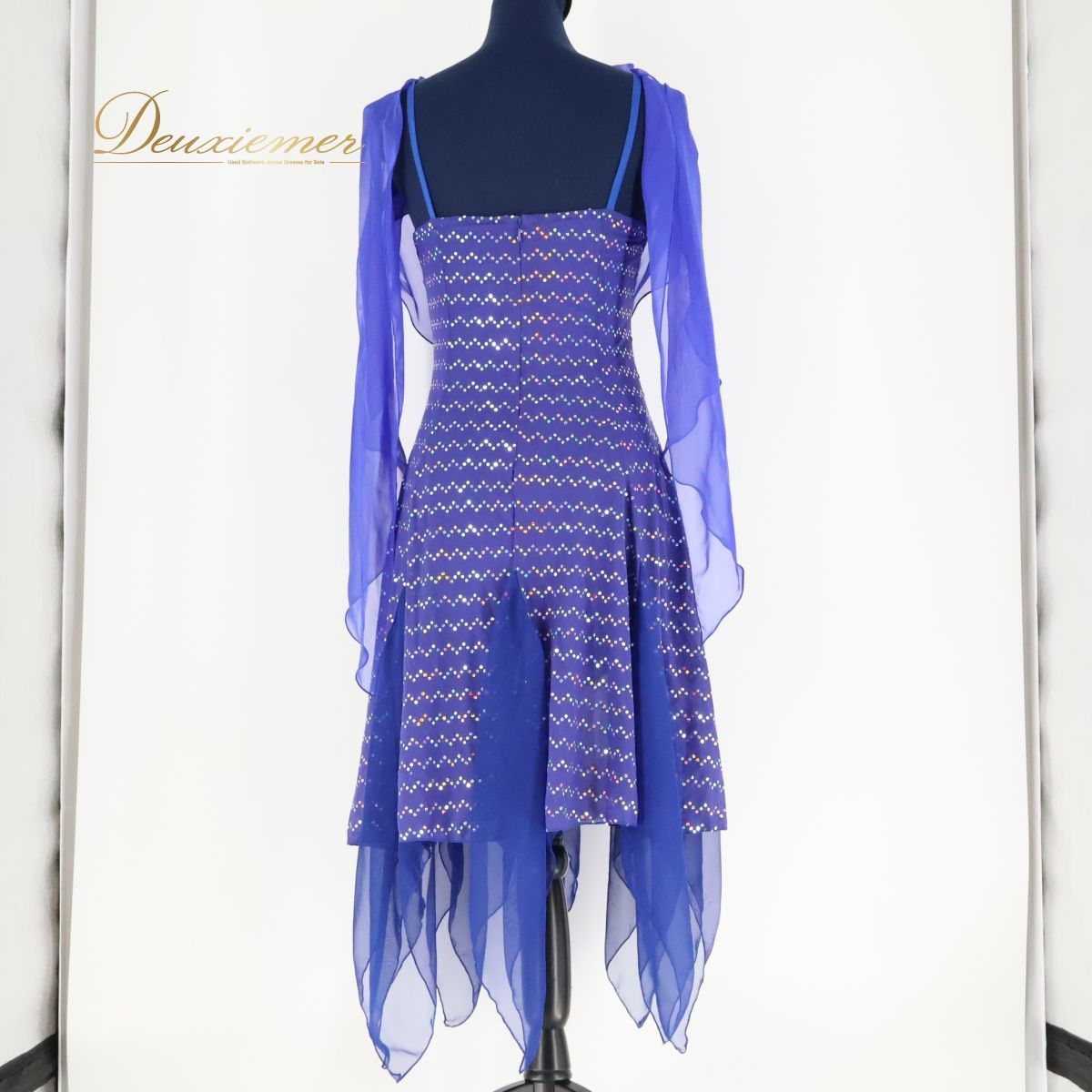 【美品 社交ダンス衣装】上下セット ICHIOKU イチオク パープル 紫 レース 半袖 花柄 ライラック ラベンダー フェミニン 清楚 社交ダンス 衣装 ラテン ドレス ワンピース ラテンドレス