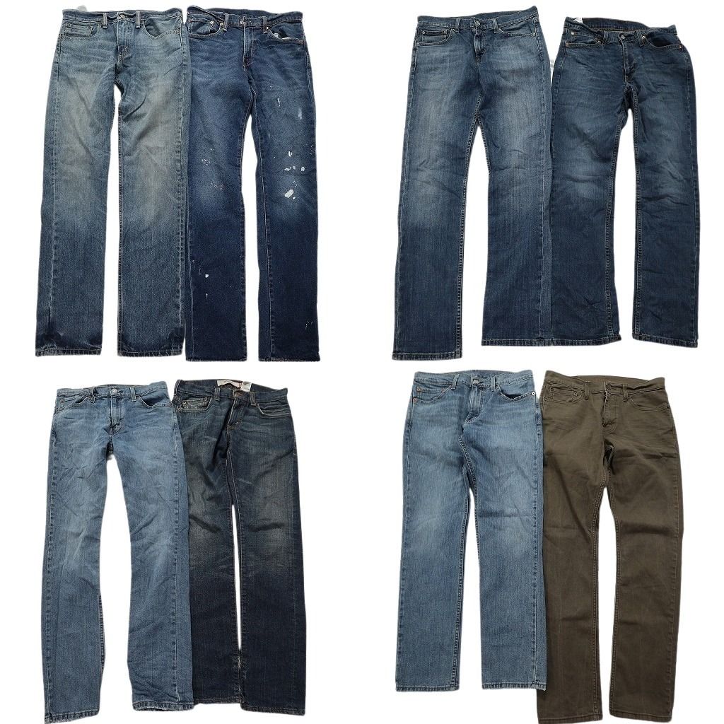 古着卸 リーバイス 511 デニム パンツ 8枚セット メンズ 30 |31 |32 |33 デニム ライトブルー 古着 MZ8714