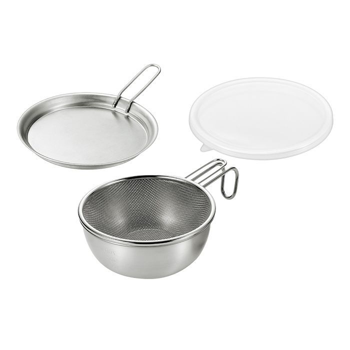 燕熟の技 シェラカップ ボウル15cm 手付きザル 蓋トレー シリコン蓋