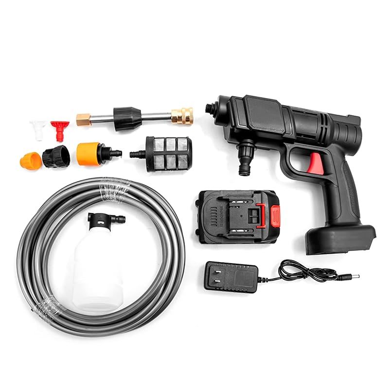 デジタルランド 洗車 掃除 散水充電式高圧洗浄機 ブラック 1