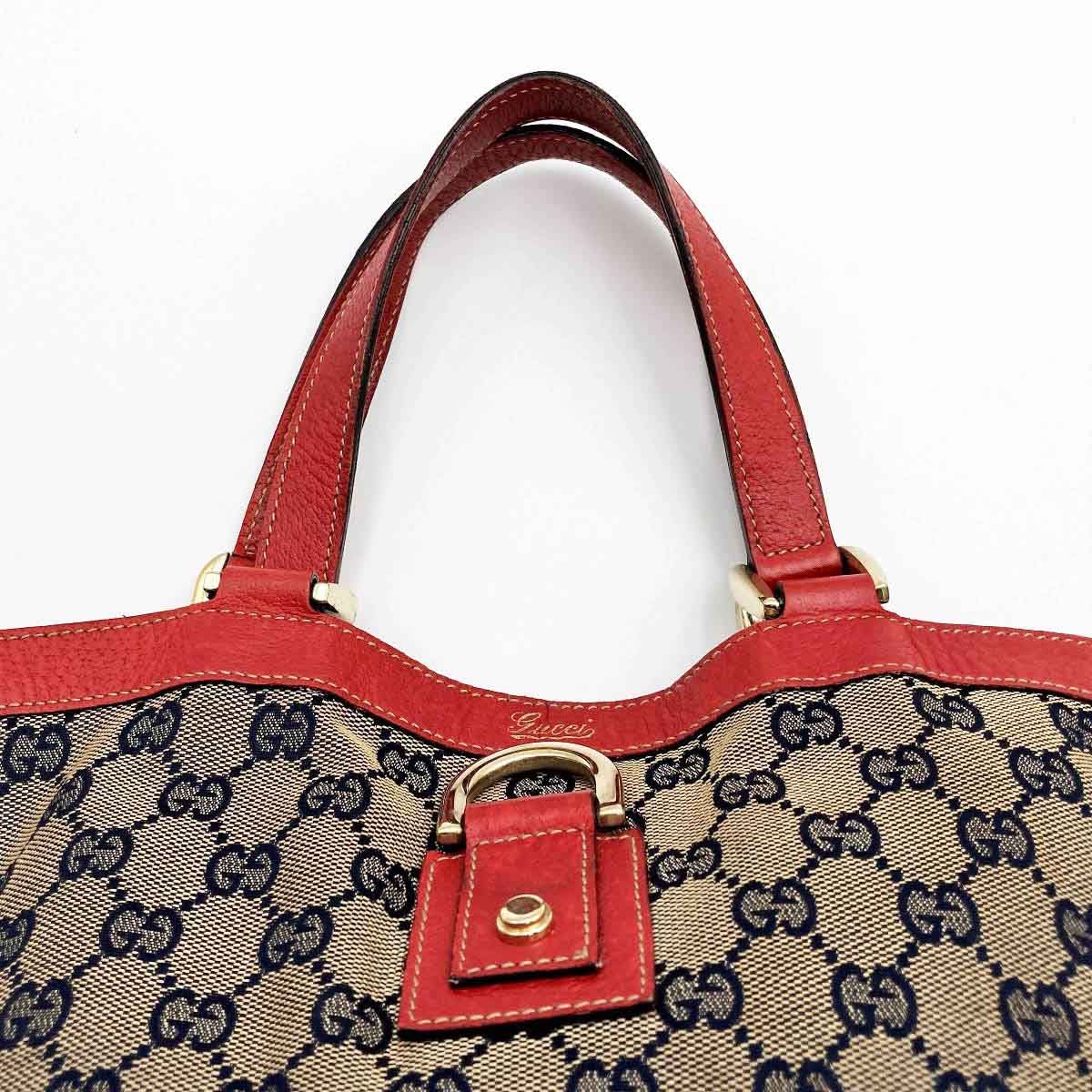 GUCCI グッチ アビーライン GG柄 トートバッグ ハンドバッグ レッド 