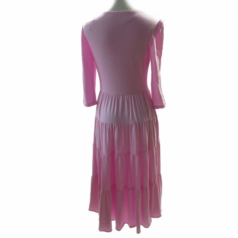 ボーダーズアットバルコニー ティアード ロングワンピース ストレッチ