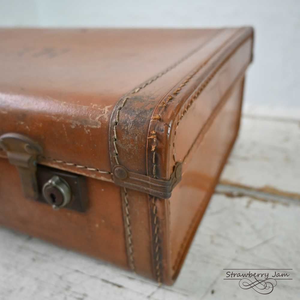 L3612-99-11 英国アンティーク トランク レザー 収納 かばん イギリス