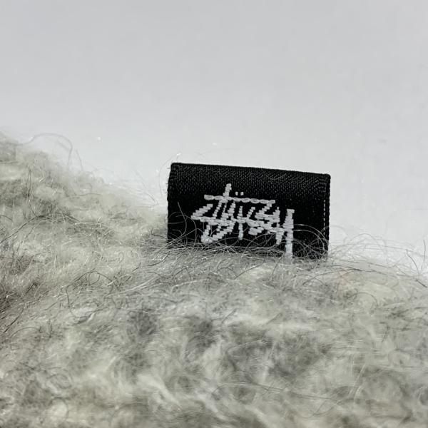 【中古】STUSSY Mohair Tennis Vネックセーター サイズM グレー/ブルー 117142  ステューシー[19][240019505030] 中古】STUSSY Mohair Tennis Vネックセーター サイズM グレー/ブルー