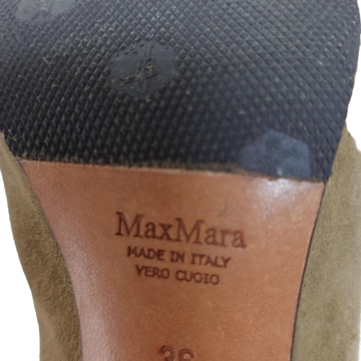 MaxMara マックスマーラ レザー ショートブーツ ブーティ ブラウン MaxMara マックスマーラ レザー ショートブーツ ブーティ