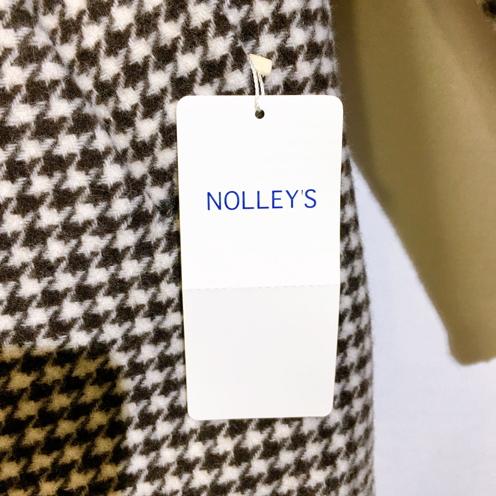 【美品】タグ付き NOLLEY’S  ノーリーズ チェスターコート 千鳥格子 アウター レディース 38サイズ